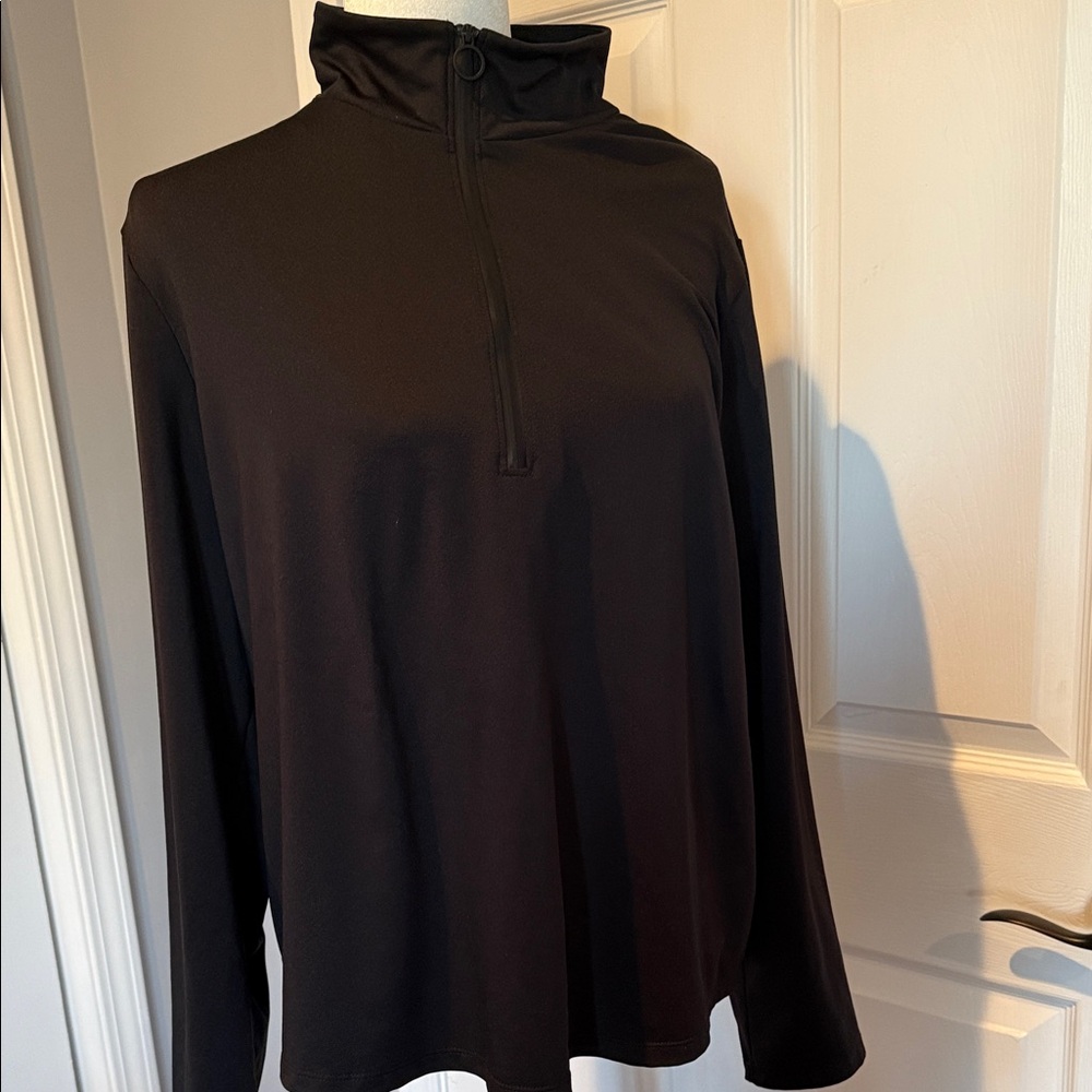 Chico's 1/4 Zip Black Top